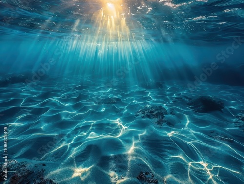 Sunbeams Illuminate The Ocean Floor Sandscape