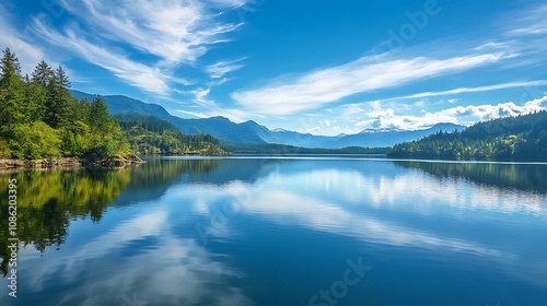 Lake Reflection Landscape Serenity Nature