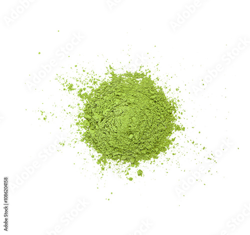 Top view of matcha green tea   transparent png photo