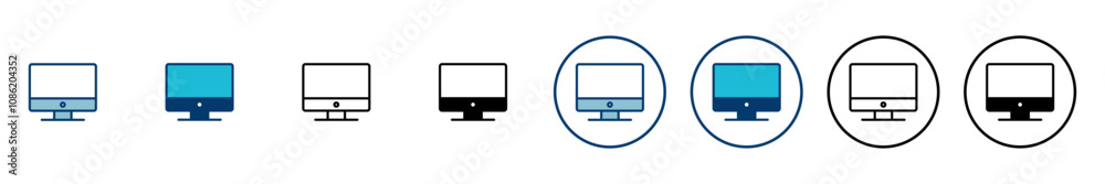 Computer icon vector isolated on white background. PC Icon vector. Computer monitor icon. Flat PC symbol Computer icon vector isolated on white background. PC Icon vector. Computer monitor icon. Flat PC symbol