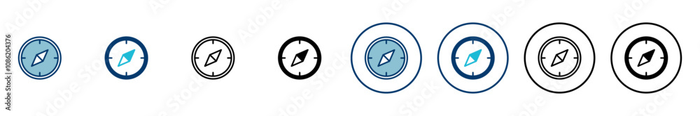 Compass icon vector isolated on white background. Compass vector icon Compass icon vector isolated on white background. Compass vector icon