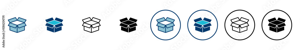 Box icon vector isolated on white background. Cardboard box, packaging open. Box vector icon Box icon vector isolated on white background. Cardboard box, packaging open. Box vector icon