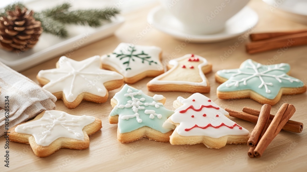 A delectable close-up of freshly baked cookies nestled beside fragrant cinnamon sticks, evoking warmth and inviting indulgence. A delectable close-up of freshly baked cookies nestled beside fragrant cinnamon sticks, evoking warmth and inviting indulgence.