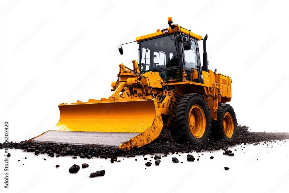 A powerful yellow bulldozer with a large front blade, designed for heavy-duty construction and earth-moving tasks. A powerful yellow bulldozer with a large front blade, designed for heavy-duty construction and earth-moving tasks.