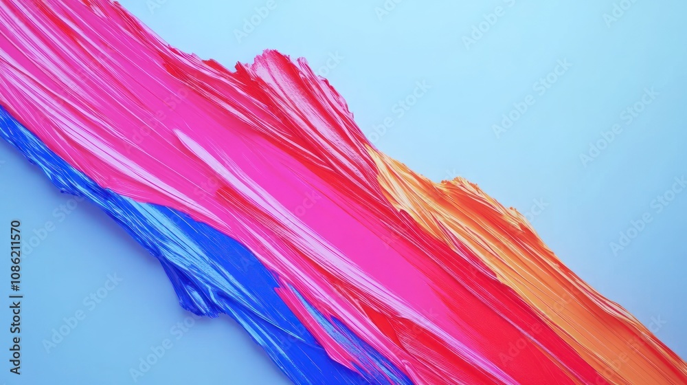 Vibrant abstract paint strokes in pink, blue, and orange hues. Vibrant abstract paint strokes in pink, blue, and orange hues.