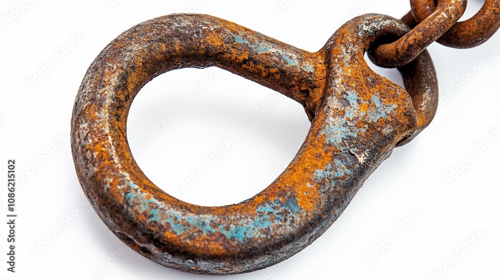 Close-up of a rusty metal chain link. Close-up of a rusty metal chain link.