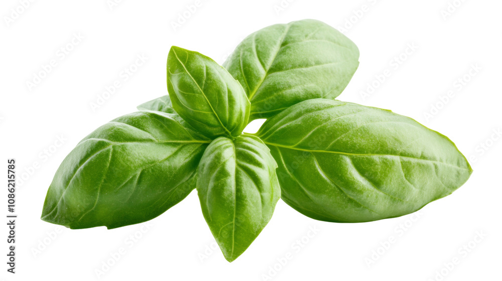 Fototapeta premium Basil leaf transparent background