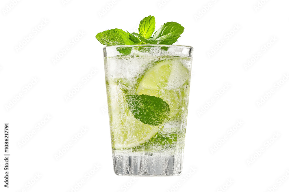 mojito cocktail isolated on white