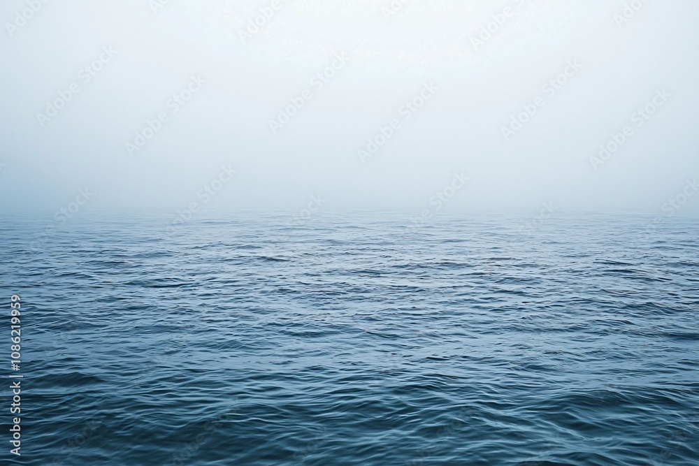 Misty Calm Waters: A Serene Ocean View Shrouded in Fog Misty Calm Waters: A Serene Ocean View Shrouded in Fog