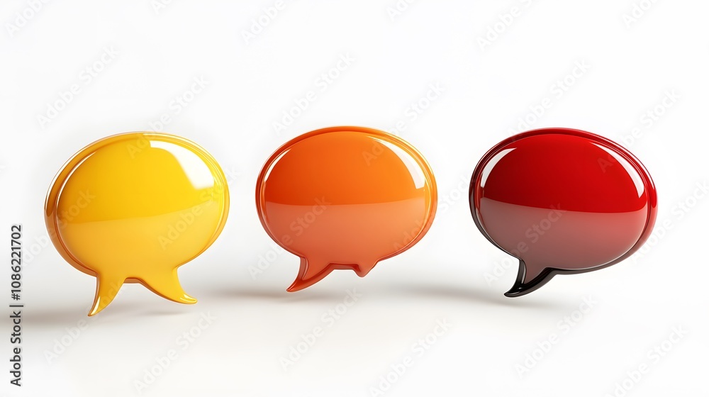 3d Speech bubbles, 3 different angle, white background 3d Speech bubbles, 3 different angle, white background