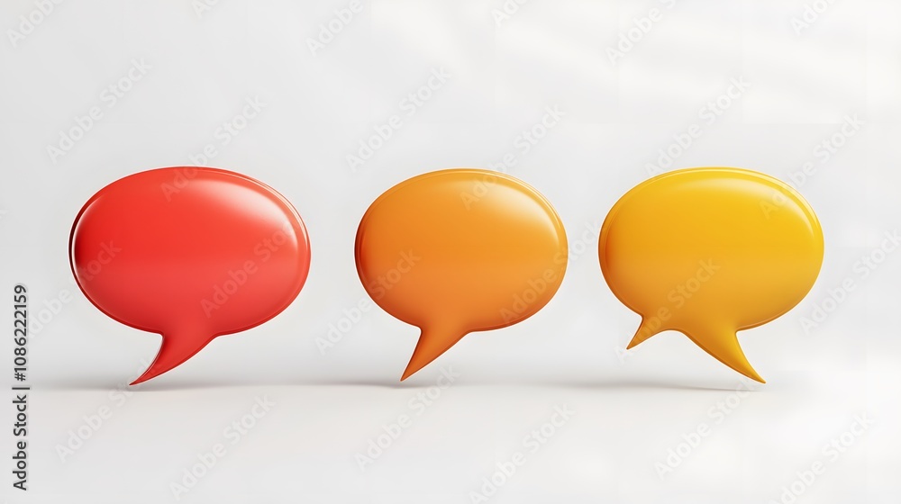 3d Speech bubbles, 3 different angle, white background 3d Speech bubbles, 3 different angle, white background
