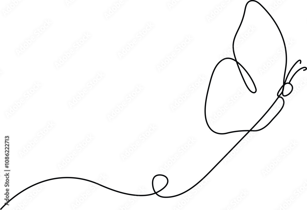 Butterfly Continuous One Line Drawing vector art Butterfly Continuous One Line Drawing vector art