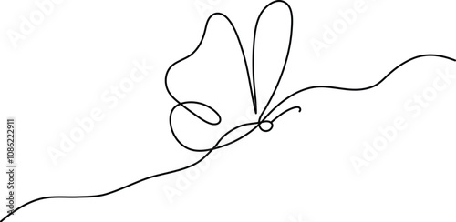 Butterfly Continuous One Line Drawing vector art