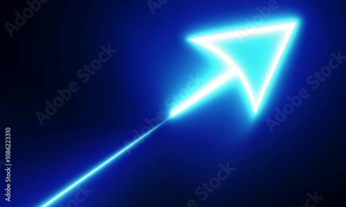 Wallpaper Mural Glowing neon arrow pointing up on dark background. Torontodigital.ca