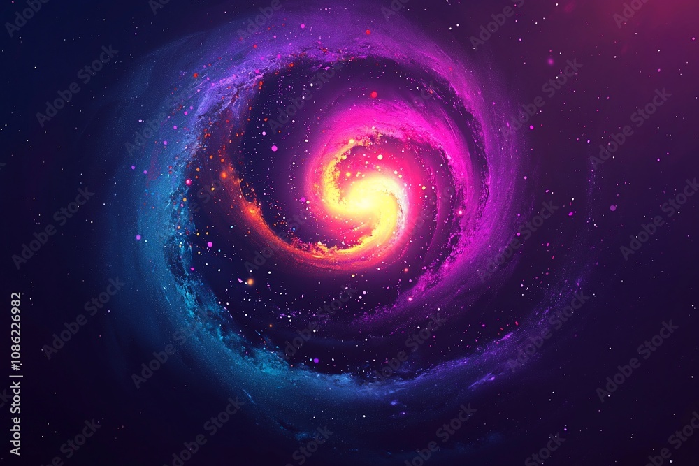 Fototapeta premium Vibrant Spiral Galaxy Against a Cosmic Background