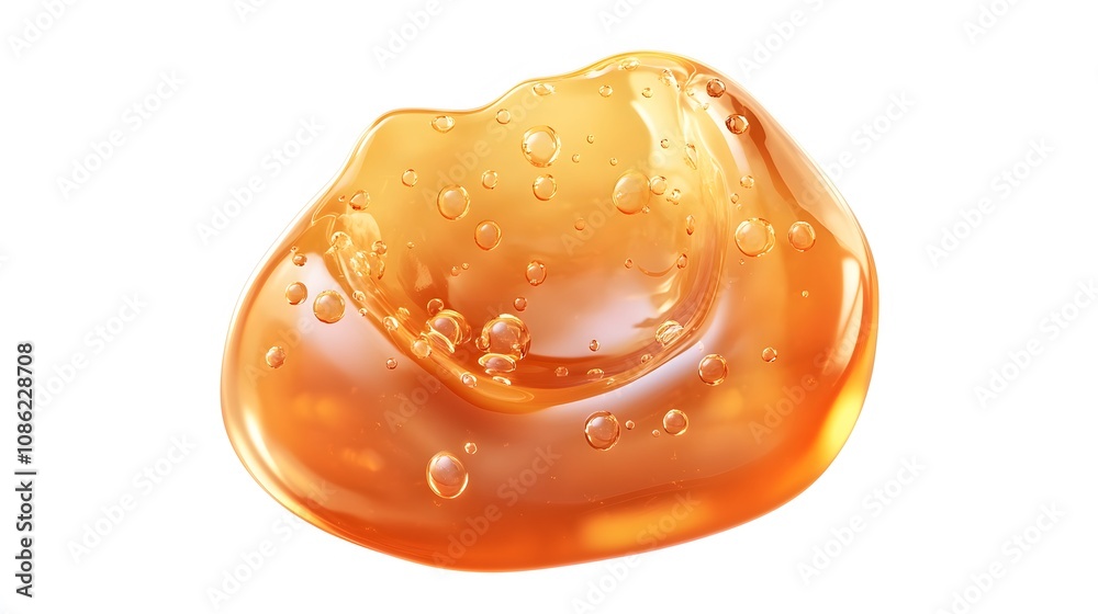 3d cartoon Cooking Oil, Honey drop with air bubbles isolated. Icon of drop of oil or honey, white background 3d cartoon Cooking Oil, Honey drop with air bubbles isolated. Icon of drop of oil or honey, white background