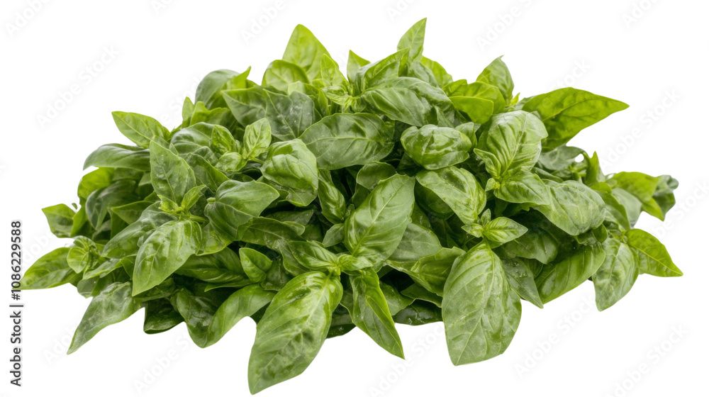 Fresh basil leaves bunch transparent background Fresh basil leaves bunch transparent background