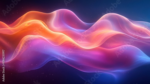 Abstract Colorful Waves Flowing Through Space