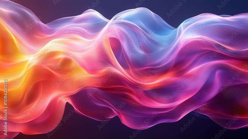 Abstract Colorful Waves Flowing Dynamically