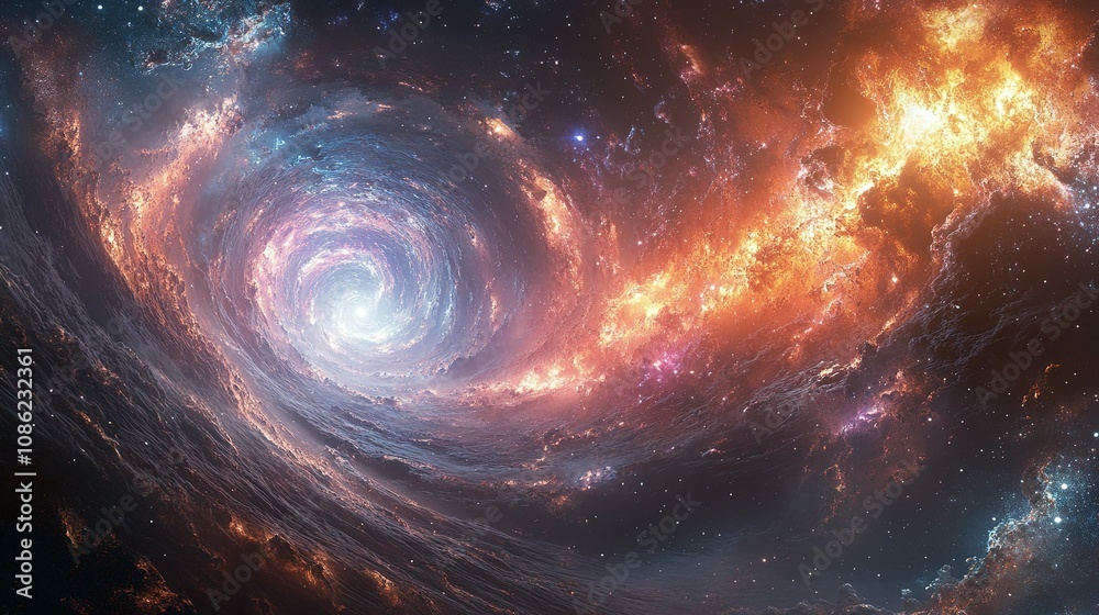 Cosmic Spiral Nebula Swirling Through Space Cosmic Spiral Nebula Swirling Through Space