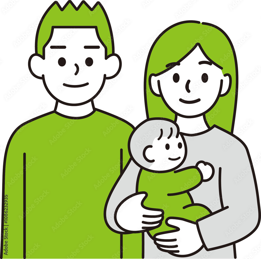 若い親子のイラスト 若い親子のイラスト