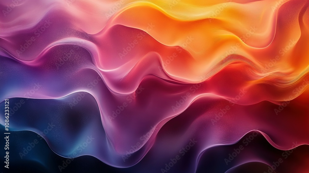 Fototapeta premium Abstract Colorful Waves Digital Art Design