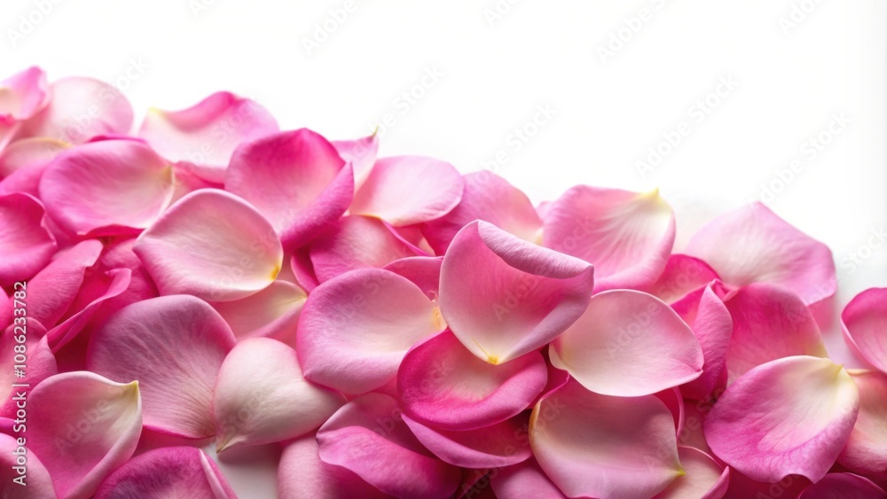 Close-up of pink rose petals on a white background, romantic, delicate, floral, beauty, soft, texture, natural Close-up of pink rose petals on a white background, romantic, delicate, floral, beauty, soft, texture, natural