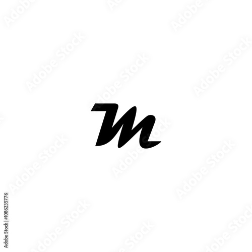 m letter wave logo vector icon