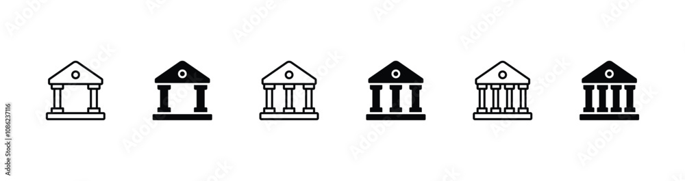Bank building vector icon. Bank symbol icon Bank building vector icon. Bank symbol icon
