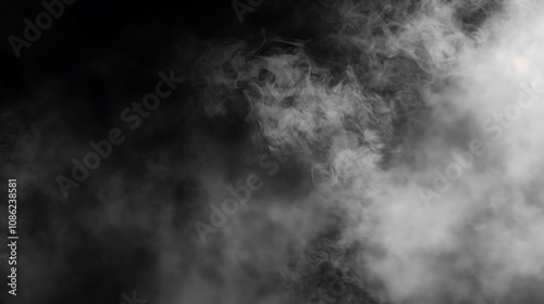 White smoke on a black background .