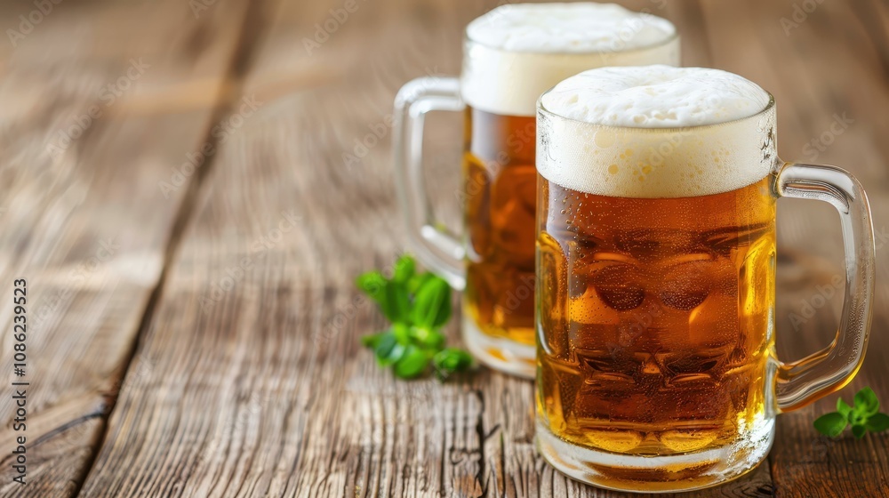 Experience the essence of Oktoberfest with chilled mugs of fresh beer, perfect for toasting with friends on a vibrant night. Experience the essence of Oktoberfest with chilled mugs of fresh beer, perfect for toasting with friends on a vibrant night.