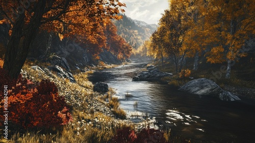 Serene Autumn River