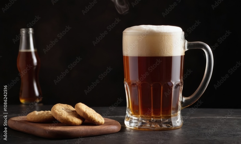 large glass mug filled with dark background, irish beer background large glass mug filled with dark background, irish beer background