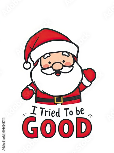 Santa Christmas Funny JPG for Web, Crafts, T-Shirts, Cards