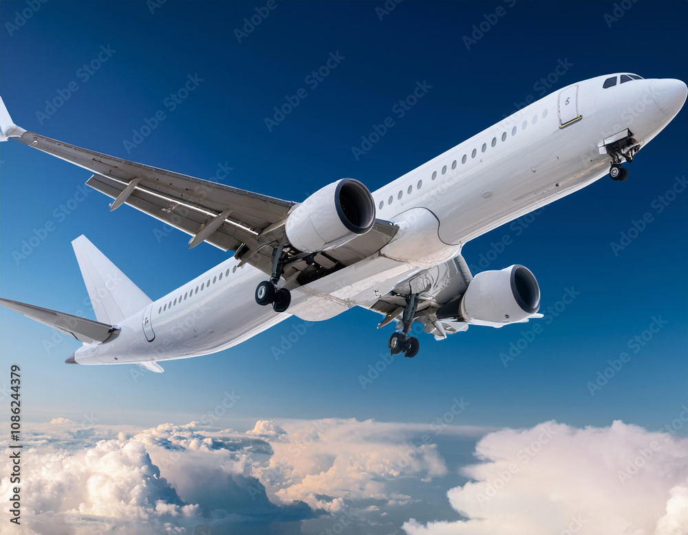 Obraz premium Image of a Passenger Airplane Flying