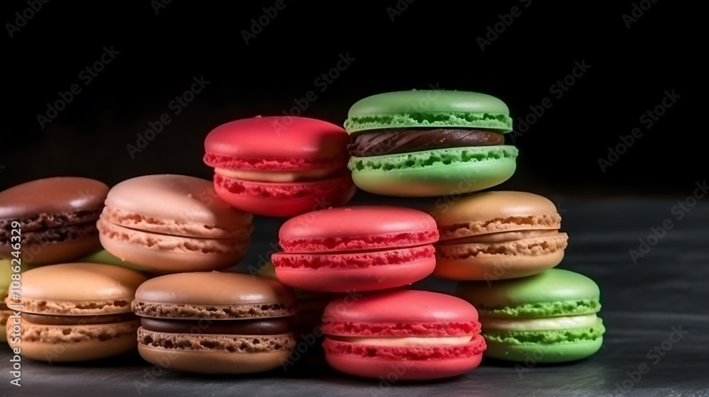 A Colorful Stack Of Delicious Macarons A Colorful Stack Of Delicious Macarons