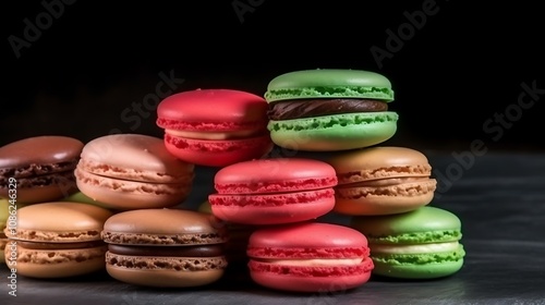 A Colorful Stack Of Delicious Macarons