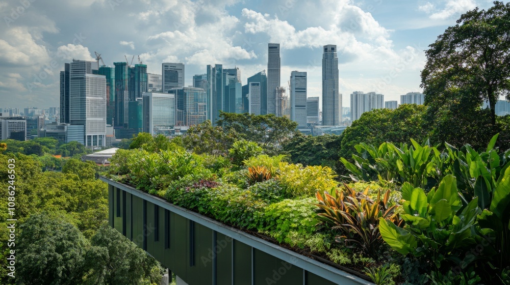 Urban Green Roof Design with City Views Urban Green Roof Design with City Views