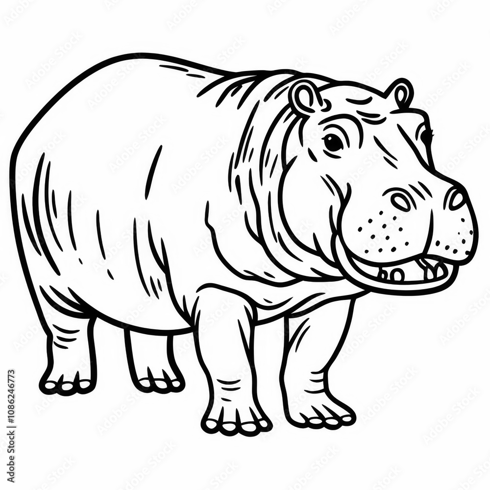 Fototapeta premium hippopotamus vector illustration