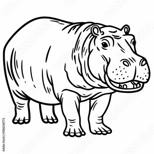 hippopotamus vector illustration