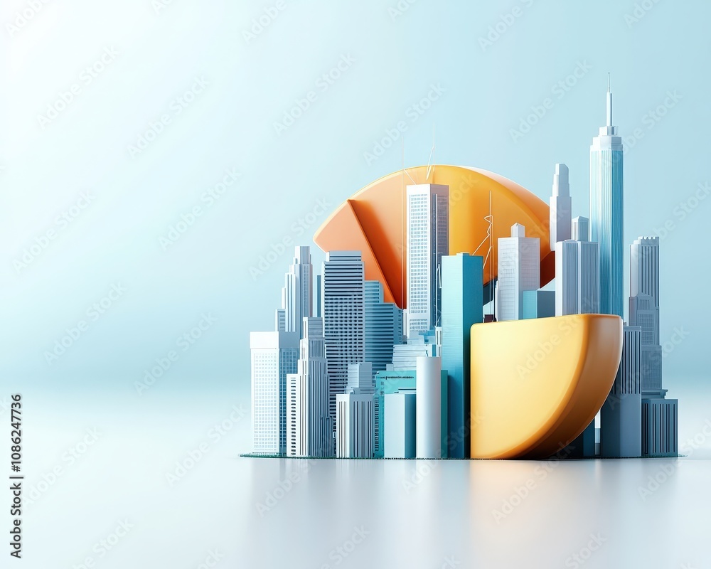 Abstract Cityscape with Geometric Shapes and Colors Abstract Cityscape with Geometric Shapes and Colors