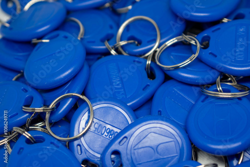 Εκτύπωση καμβά Close up Blue electronic component RFID key fobs