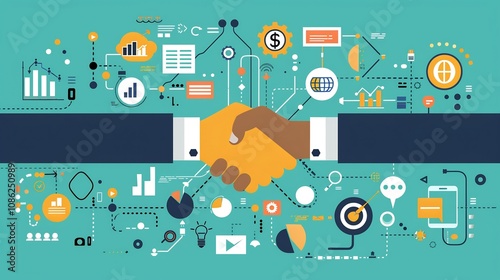 Wallpaper Mural Business professionals syncing efforts close deals and improve performance driven by key metrics and strategic objectives Torontodigital.ca