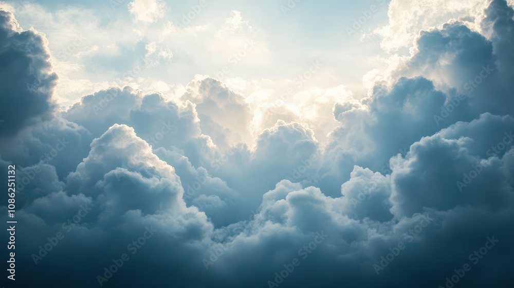 A breathtaking view of fluffy clouds illuminated by soft sunlight, creating a serene and tranquil atmosphere in the sky. A breathtaking view of fluffy clouds illuminated by soft sunlight, creating a serene and tranquil atmosphere in the sky.