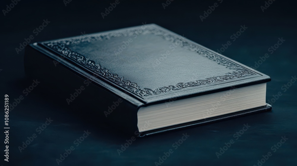 A close-up view of a classic, elegant book with a decorative cover and blank pages, perfect for writing or journaling. A close-up view of a classic, elegant book with a decorative cover and blank pages, perfect for writing or journaling.