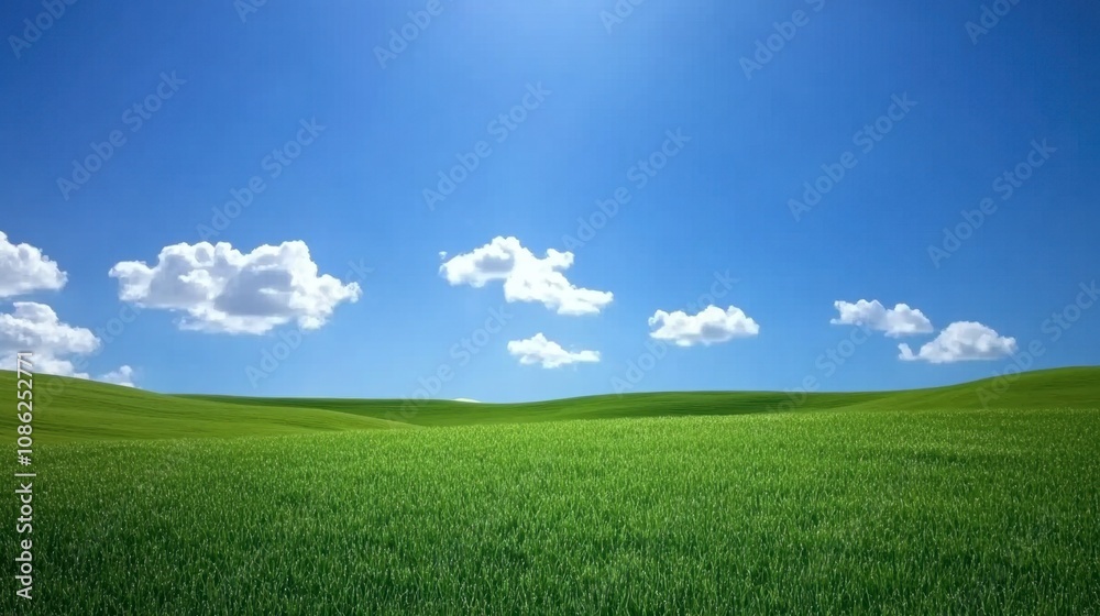 Serene Green Hills Under a Clear Blue Sky Serene Green Hills Under a Clear Blue Sky