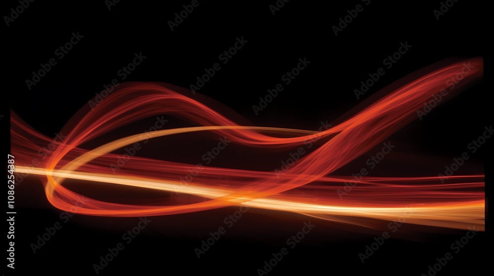 Abstract Red And Orange Light Trails On Black Background Abstract Red And Orange Light Trails On Black Background