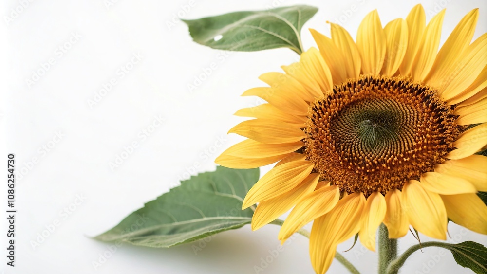 Obraz premium Simple yet vibrant sunflower with delicate petals, line art, , illustration