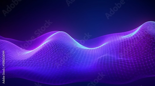 Abstract Purple Blue Wave Grid Pattern Design