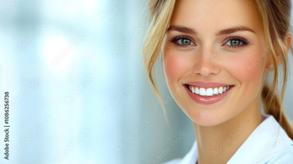 Obraz premium Beautiful Woman with a Radiant Smile